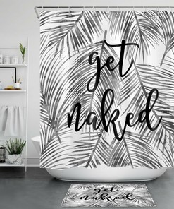 Palm Leaf Tropical Plant Shower Curtain - Botanical Bathroom Accessory