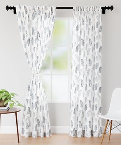 Palm Tree Printed Hand Block Door Curtains - Perfect Addition to Your Bathroom