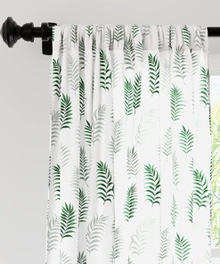 Palm Tree Printed Hand Block Door Curtains - Perfect Addition to Your Bathroom