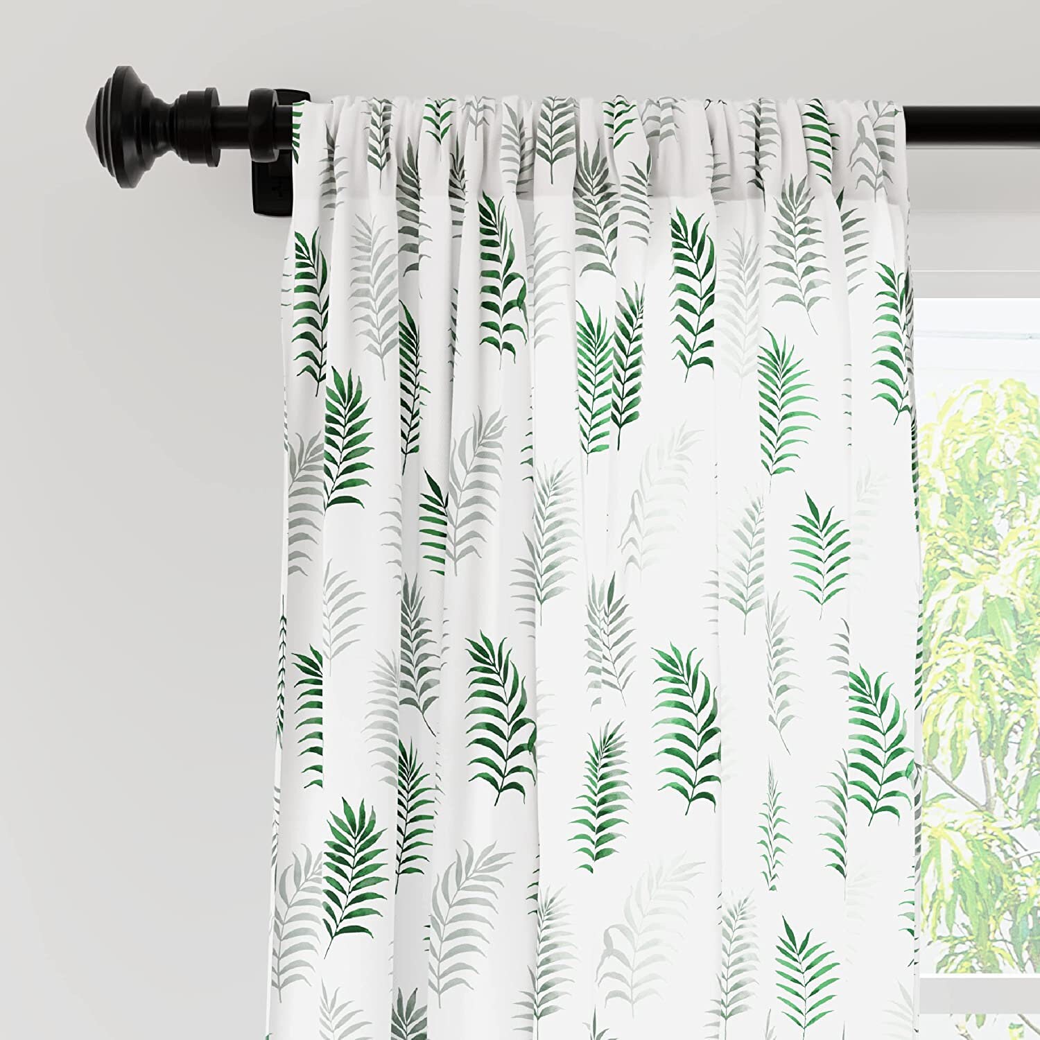 Palm Tree Printed Hand Block Door Curtains - Perfect Addition to Your Bathroom