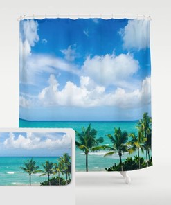 Palms Beach Shower Curtain for Your Beach House Bathroom Decor