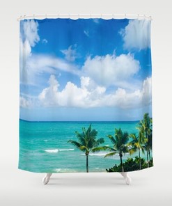 Palms Beach Shower Curtain for Your Beach House Bathroom Decor