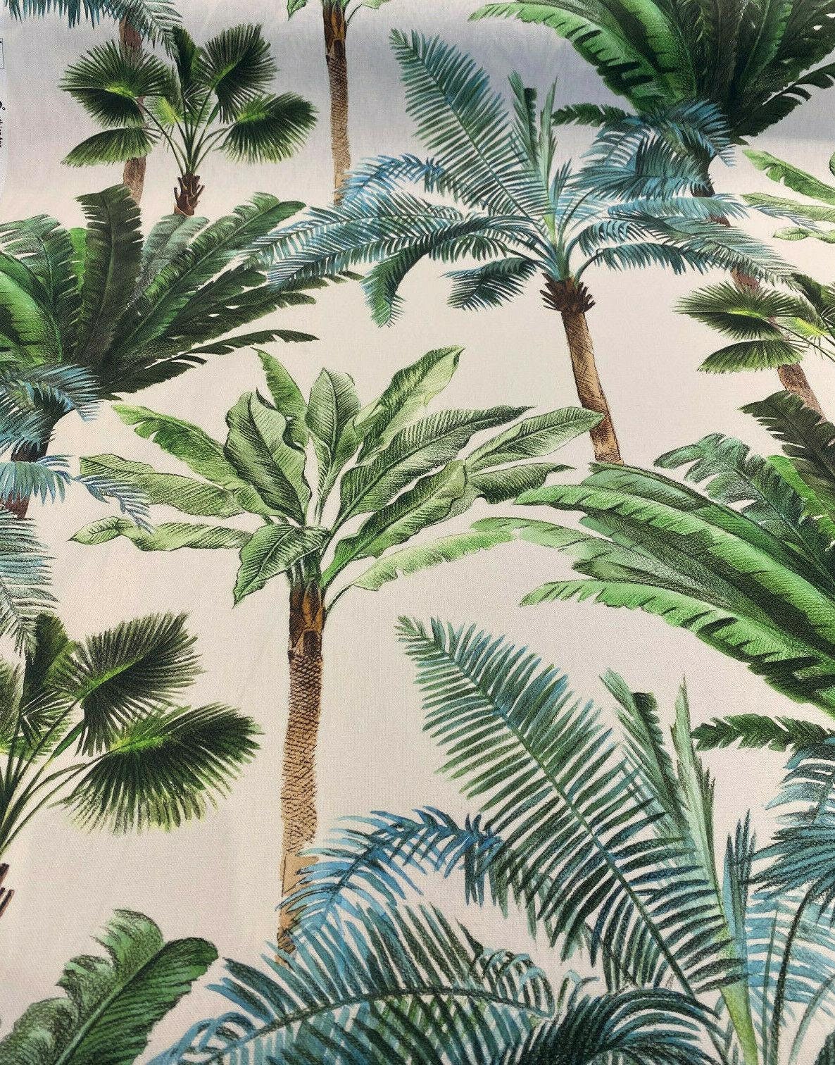 Palms Collection Leaves Cotton Drapery Upholstery Fabric