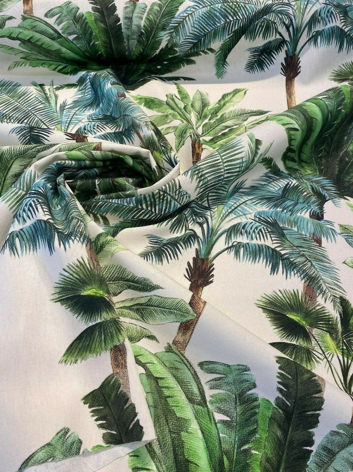 Palms Collection Leaves Cotton Drapery Upholstery Fabric