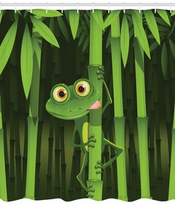 Panda Bear Trees Cartoon Print Shower Curtain Standard - Perfect for Modern Bathroom Decor