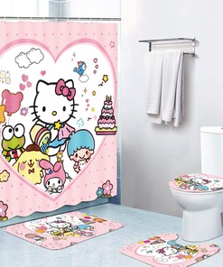 Paradise Hello Kitty Animal Print Shower Curtain Mat for Bathroom