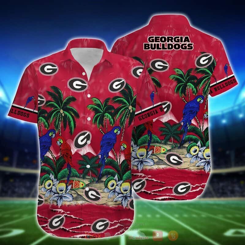 Parrot Georgia Bulldogs Uga Hawaiian Shirt Best Gift for Football Lovers