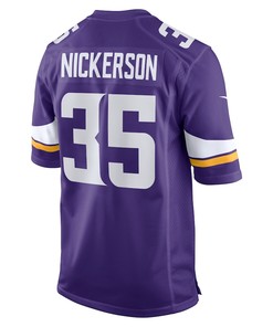 Parry Nickerson 35 Minnesota Vikings Home Game Player Jersey - Purple