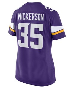 Parry Nickerson 35 Minnesota Vikings Women's Home Game Player Jersey - Purple