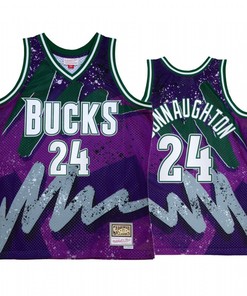 Pat Connaughton 24 Milwaukee Bucks Hyper Hoop Purple Throwback 90s Jersey