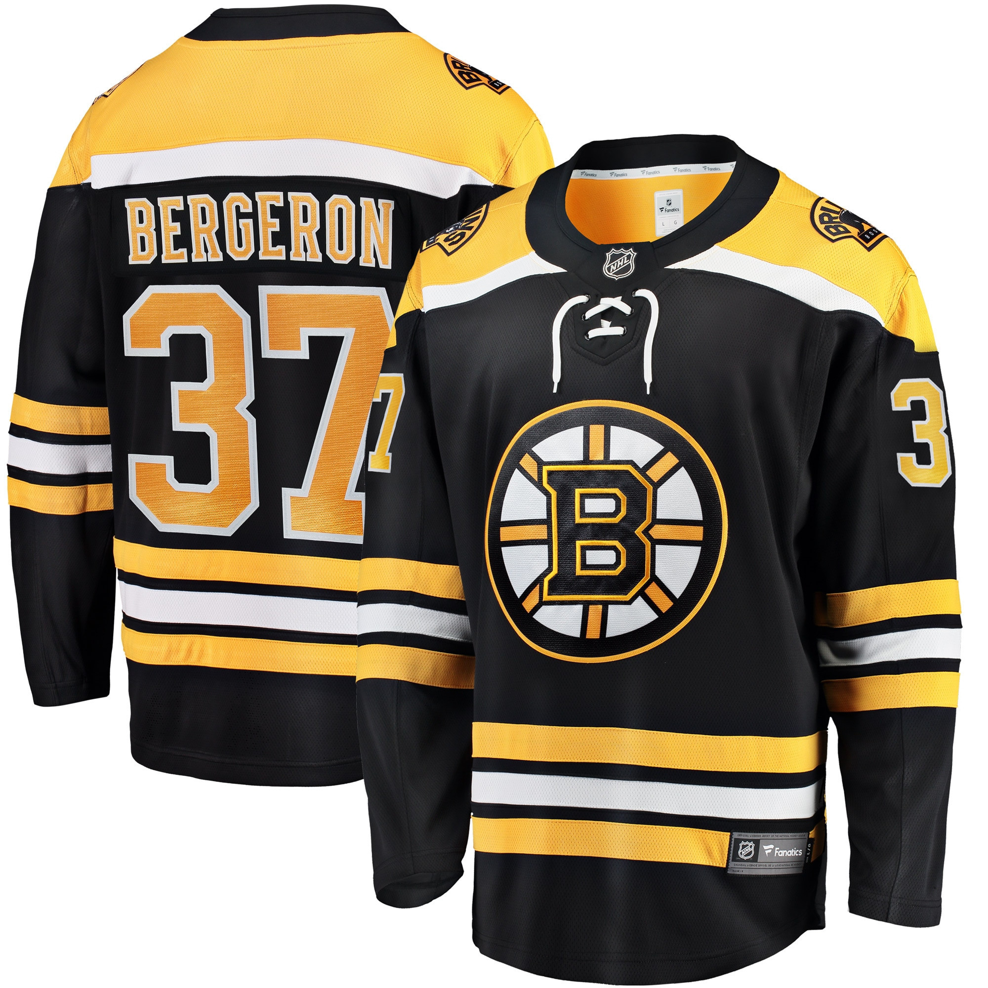 Patrice Bergeron Boston Bruins Fanatics Branded Breakaway Player Jersey Black Nhl