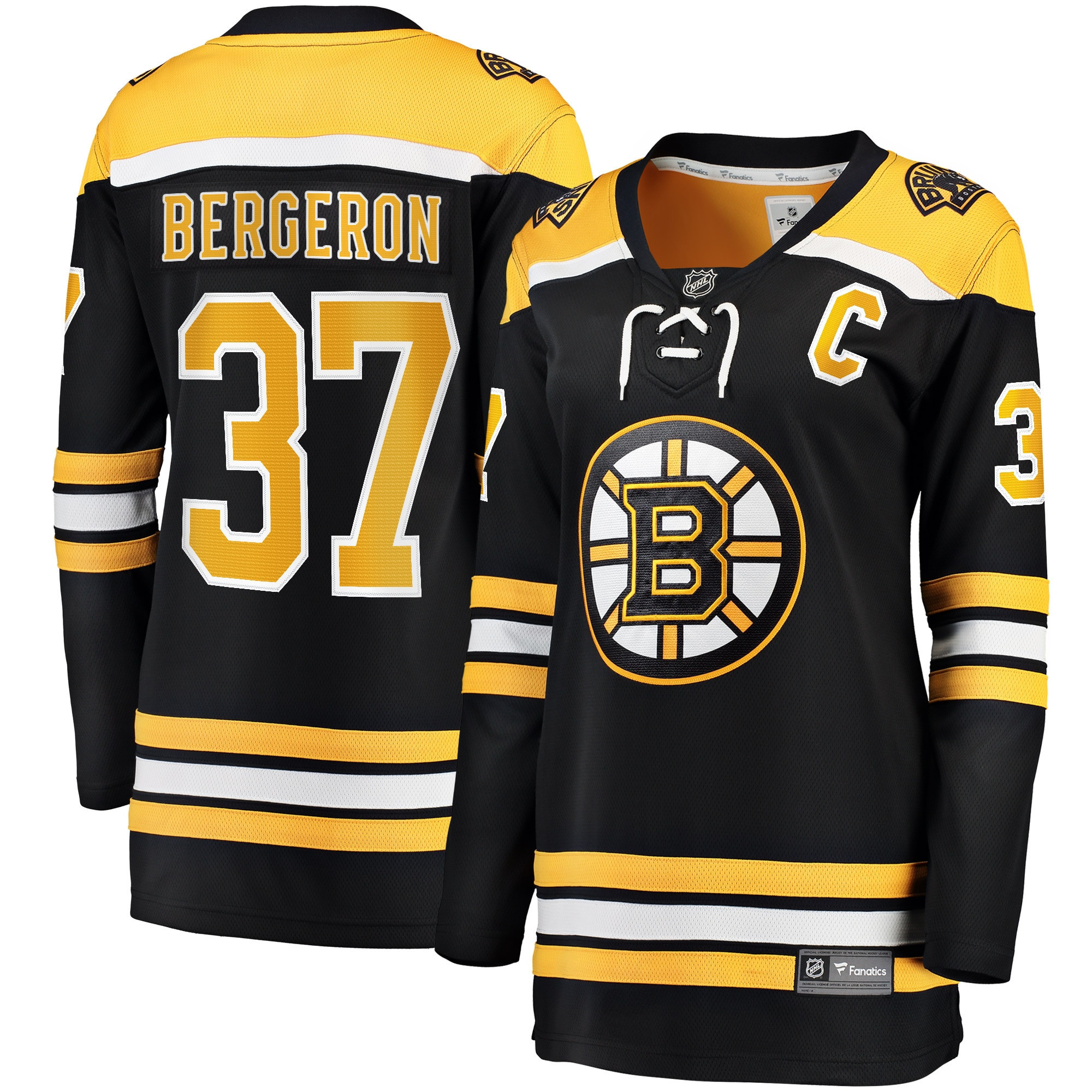 Patrice Bergeron Boston Bruins Fanatics Branded Womens Home Captain Premier Breakaway Player Jersey - Black Nhl