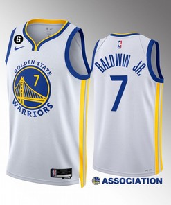 Patrick Baldwin Jr. 7 2022-23 Golden State Warriors White Association Edition Jersey NO.6 Patch