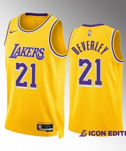 Patrick Beverley 21 2022-23 Los Angeles Lakers Gold Icon Edition Jersey Swingman