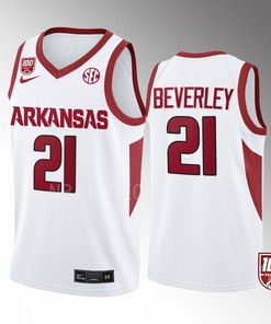 Patrick Beverley 21 Arkansas Razorbacks 100 Season Uniform Jersey College Basketball White