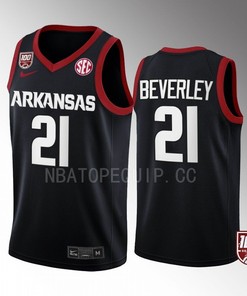 Patrick Beverley 21 Arkansas Razorbacks Black Jersey 100 Season College Basketball