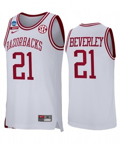 Patrick Beverley 21 Arkansas Razorbacks White Jersey Retro Basketball Alumni