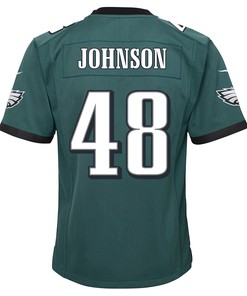 Patrick Johnson 48 Philadelphia Eagles Super Bowl LVII Champions 2 Stars 2 Stars Youth Game Jersey - Black