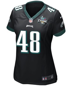 Patrick Johnson 48 Philadelphia Eagles Super Bowl LVII Champions 2 Stars Women Game Jersey - Black