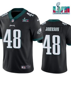 Patrick Johnson 48 Philadelphia Eagles Super Bowl LVII Vapor Limited Men Jersey - Black