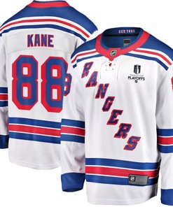 Patrick Kane 88 New York Rangers Stanley Cup 2023 Playoffs Patch Away Breakaway Men Jersey - White