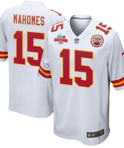 Patrick Mahomes 15 Kansas City Chiefs Super Bowl LVII Champions 3 Stars Men Game Jersey - White