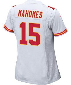Patrick Mahomes 15 Kansas City Chiefs Super Bowl LVII Champions 3 Stars Women Game Jersey - White