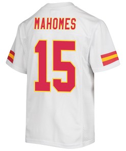 Patrick Mahomes 15 Kansas City Chiefs Super Bowl LVII Champions 3 Stars Youth Game Jersey - White