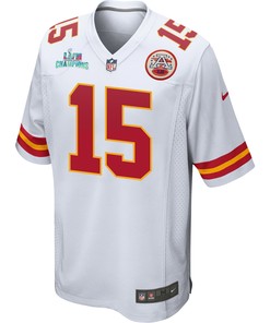 Patrick Mahomes 15 Kansas City Chiefs Super Bowl LVII Champions Men Game Jersey - White