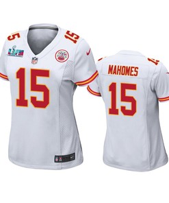 Patrick Mahomes 15 Kansas City Chiefs Super Bowl LVII Game Jersey - Women White