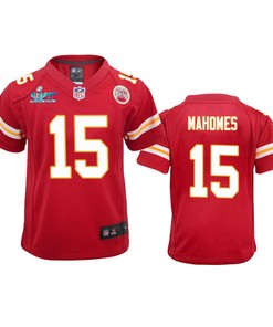 Patrick Mahomes 15 Kansas City Chiefs Super Bowl LVII Game Jersey - Youth Red