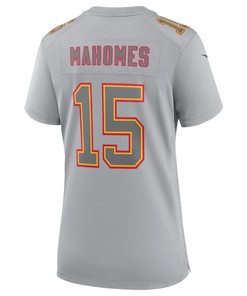 Patrick Mahomes 15 Kansas City Chiefs Women's Atmosphere Fashion Game Jersey - Gray