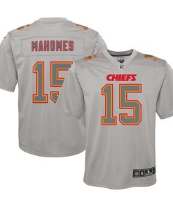 Patrick Mahomes 15 Kansas City Chiefs Youth Atmosphere Game Jersey - Gray