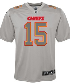 Patrick Mahomes 15 Kansas City Chiefs Youth Atmosphere Game Jersey - Gray