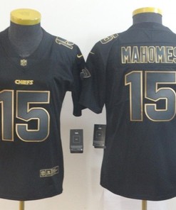 Patrick Mahomes Ii #15 Kansas City Chiefs 2020 Nfl Black & Golden Womens Jersey Jersey