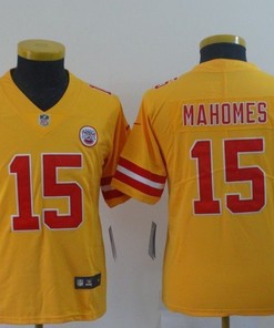 Patrick Mahomes Ii #15 Kansas City Chiefs 2020 Nfl Yellow Womens Jersey Jersey