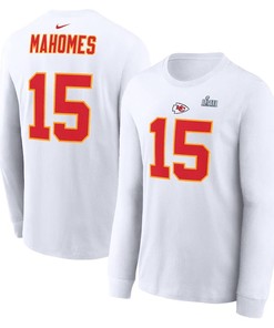 Patrick Mahomes Kansas City Chiefs Super Bowl LVII Long Sleeve T-Shirt - White