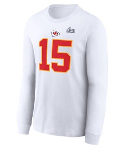 Patrick Mahomes Kansas City Chiefs Super Bowl LVII Long Sleeve T-Shirt - White