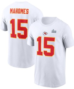 Patrick Mahomes Kansas City Chiefs Super Bowl LVII T-Shirt - White