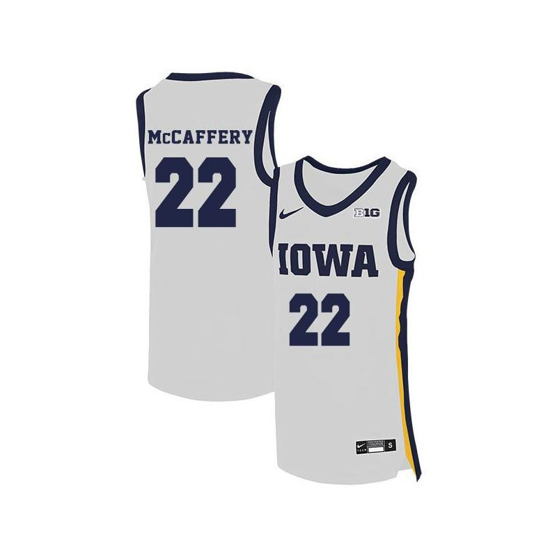 Patrick McCaffery 22 Iowa Hawkeyes Elite Basketball Men Jersey - White
