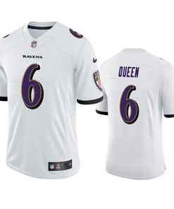 Patrick Queen 6 Baltimore Ravens White Vapor Limited Jersey