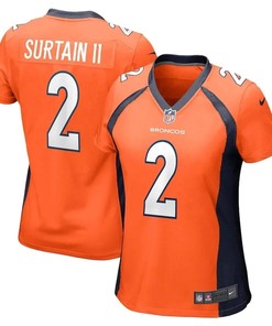 Patrick Surtain II 2 Denver Broncos Women's Home Game Jersey - Orange
