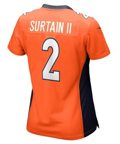 Patrick Surtain II 2 Denver Broncos Women's Home Game Jersey - Orange