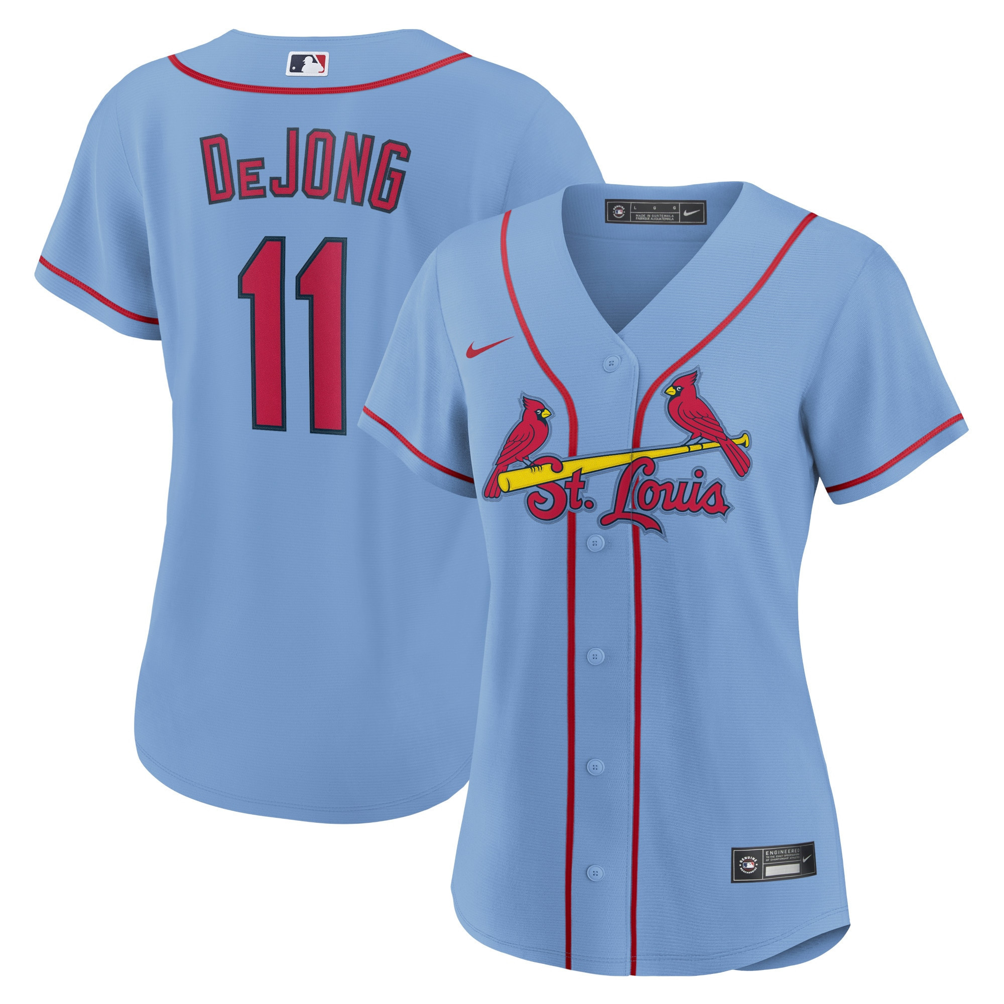 Paul Dejong St. Louis Cardinals Womens Alternate Replica Player Jersey - Light Blue Mlb
