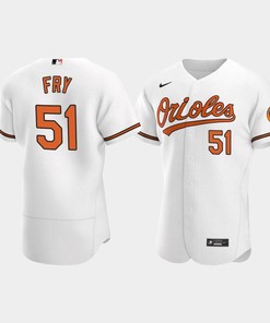 Paul Fry 51 Baltimore Orioles White Home Jersey
