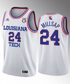 Paul Millsap 24 Louisiana Tech Bulldogs Home Uniform Jersey College Basketball White