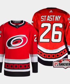 Paul Stastny 26 Carolina Hurricanes Red Jersey 2022-23 Third 25th Anniversary