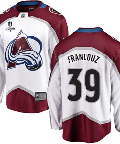 Pavel Francouz 39 Colorado Avalanche Stanley Cup 2023 Playoffs Patch Away Breakaway Men Jersey - White