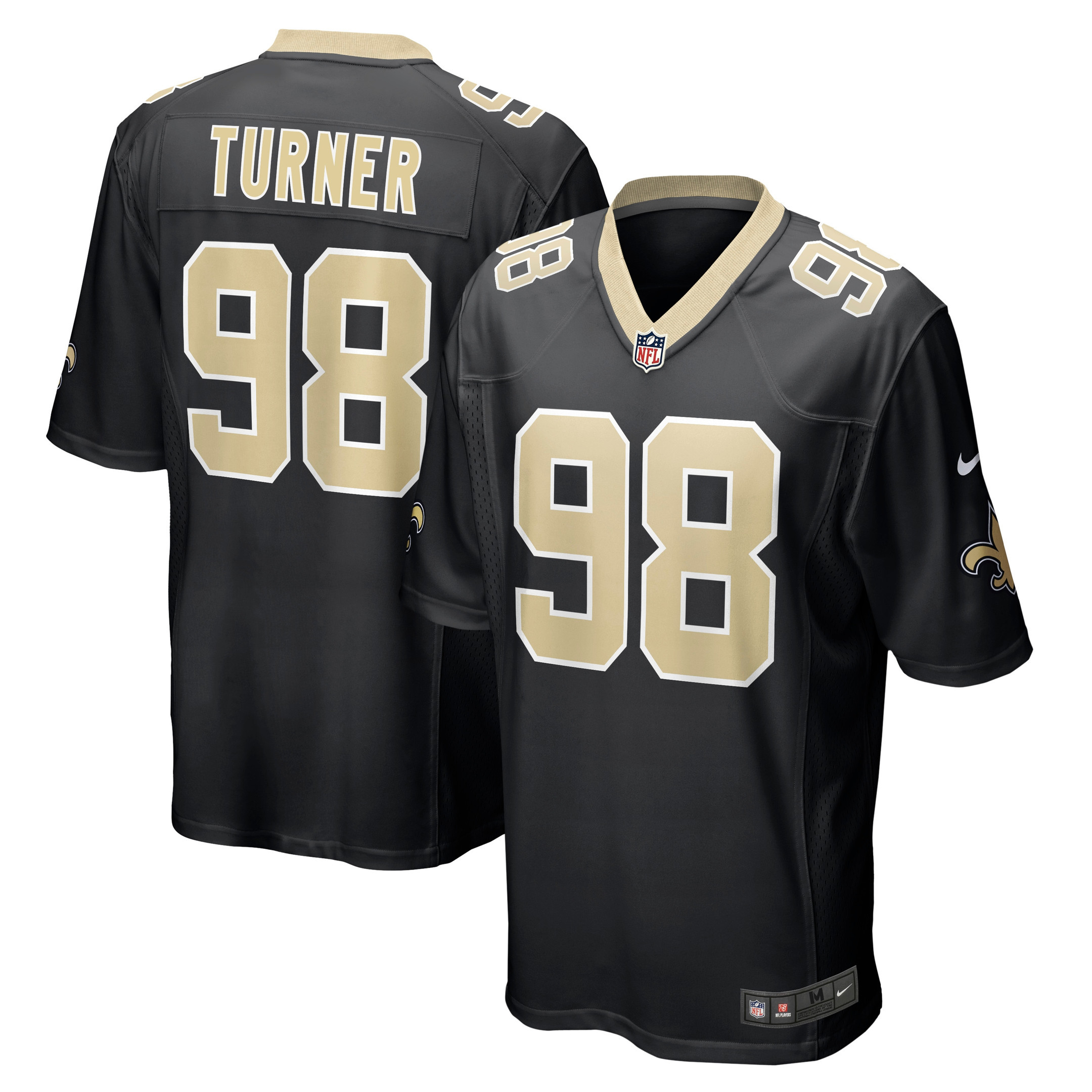 Payton Turner New Orleans Saints 2021 Nfl Draft First Round Pick Game Jersey - Black Nfl