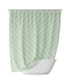 Peach Terracotta Rose Abstract Lines Shower Curtain for Chic Bathroom Decor